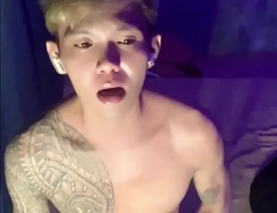 Filipino Inked Horny Twink Teasing and Masturbating Until He Cums