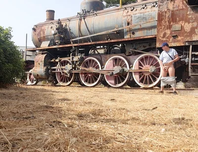 Nude Near an Old Train