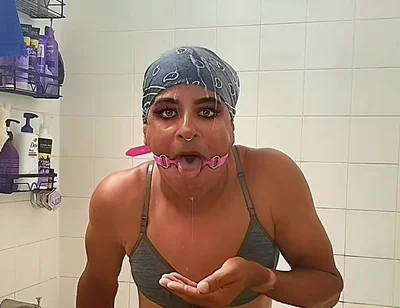 Kris Reelz - Self Face Spit,agagging on a Mouth Ring