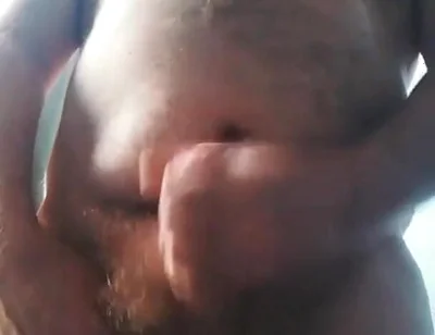 Big British Hairy Daddy Bear Wanking with Cumshot