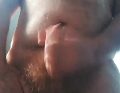 Big British Hairy Stepdaddy Bear Wanking with Cumshot