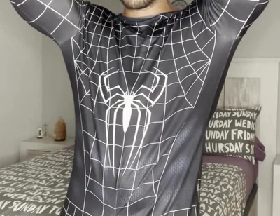 Big Load with No Hands! Spiderman Outfit