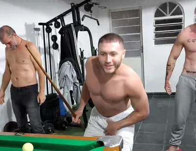 Me, Carmona, Opaido Carmona and Viking De Taubaté Started a Game of Pool Naked