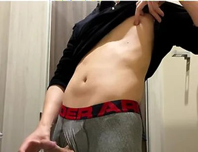 Horny Boy Cant Resist Jerking Off In His New Underwear In Shopping Mall