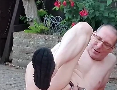 Outdoor Anal Dildo Fun While Locked in Chastity with Mike Essex