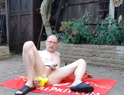 Outdoor Anal Dildo Fun While Locked in Chastity with Mike Essex