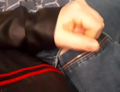 Jerking in Biker Leather Jacket