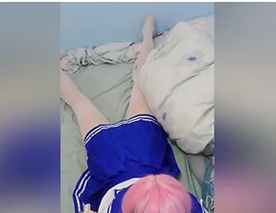 A Taiwanese Femboy Cosplay Hololive Aqua Blowjob