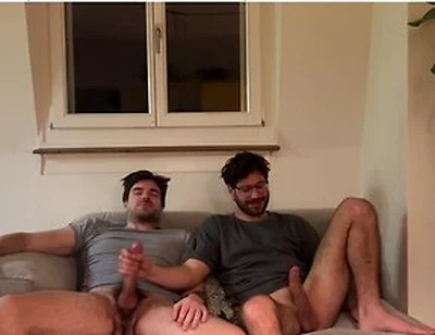 Straight Friend Helps Gay Bro Jerking Of