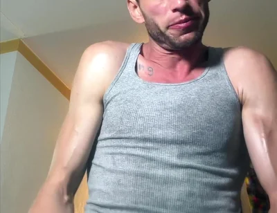 Sweaty Jerk off See Stain on My Chest with Big Bust at End