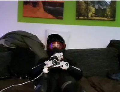 Pup Sparkle In Biker Cumming Inside A Dainese Suit