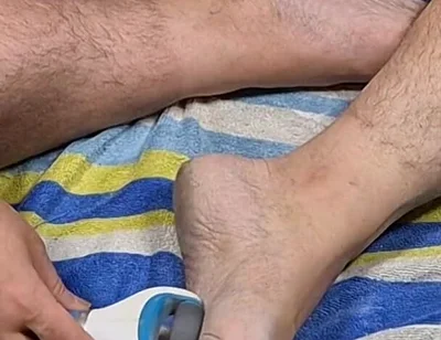 Chubby Daddy Bear Scrub His Dirty Feet