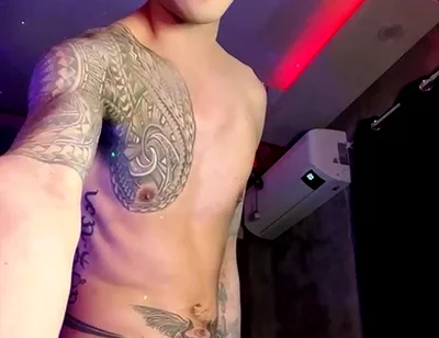 Asian Inked Boy Teasing and Jerking off