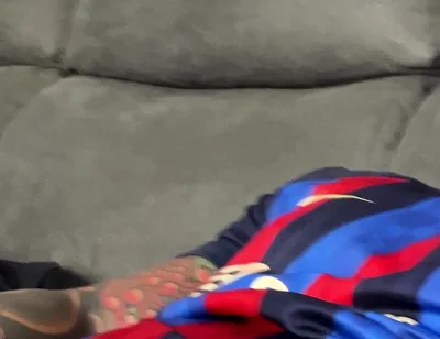 Handsome Spaniard Jerks off in the Barça Shirt
