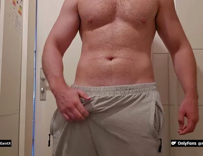 German Dirtytalk! Relaxed in Gray Sweatpants and Then Really Wild