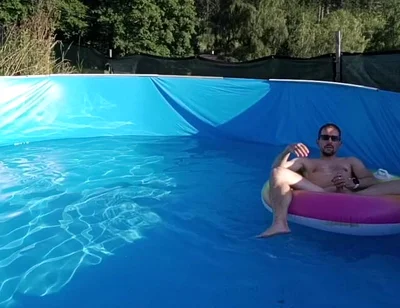 Wet Summer Ride. Handjob in the Pool