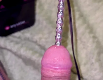 Extra Uretral Stimulation with Beaded Sound Deep in My Cock