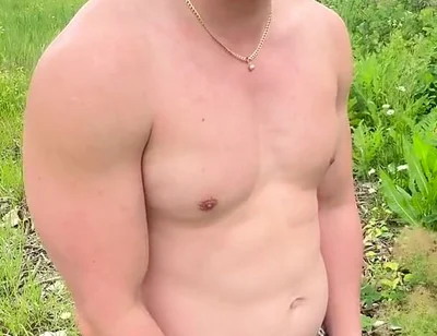 Muscular Asian Hunk Strips and Flexes Naked by the Highway - Public Muscle Worship Jo & Cum Eating