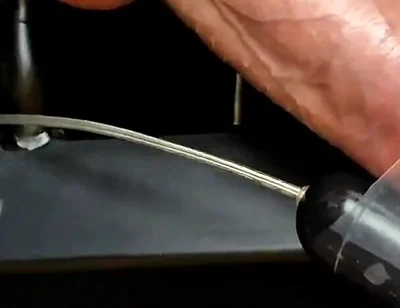 Vibrator on Dick Head Laying on Bench Press Orgasm