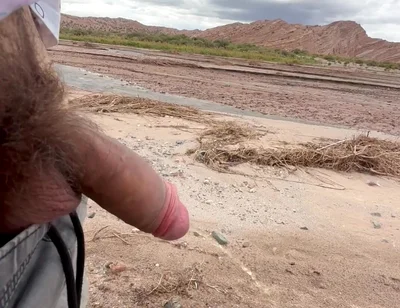Young Uncut Boy Pee in Desert