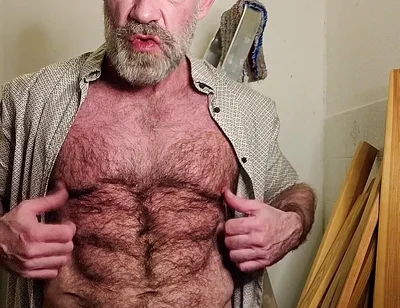 Hairy Dilf Gets Caught Wanking