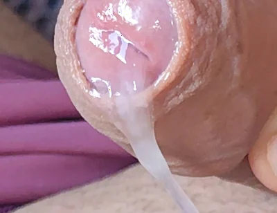 Daddy Exhausted in Close up of Cum