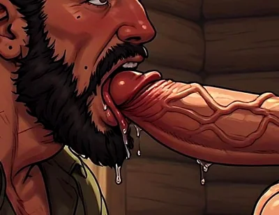 Rugged Manly Men Sucking Cock Art