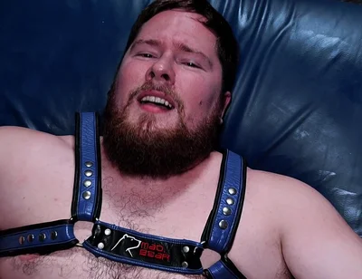 Leather Dungeon Sling Chained Boy Swings on Thick Meat, Throat Trained Sloppy