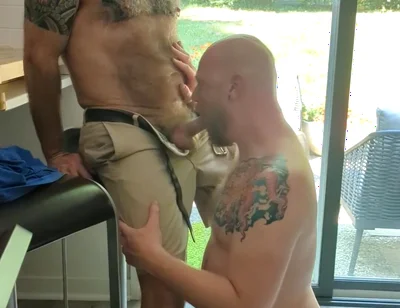Sucking on Stepdad's Big Cock