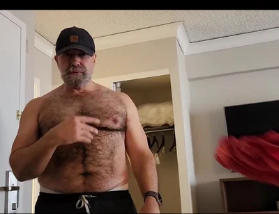 Hot Stepdaddy Bear Sucking My Big Ginger Dick When He Got Home From the Gym