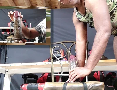 Military Slut Destroying Bussy with Giant Dongs