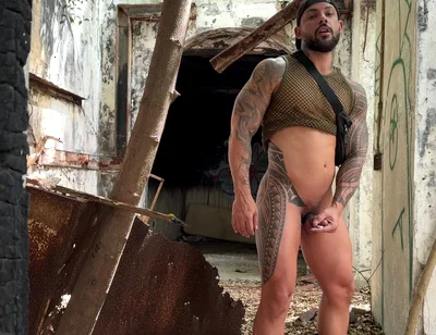 Public Jerk off and Dildo Play in Abandoned Build