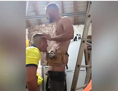 Tradie Lad Drops To His Knees