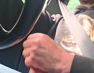 Straight Guy Gets Horny and Jerks off While Driving, He Almost Got Caught