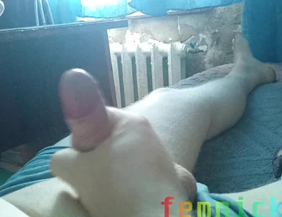 Fat Sissy Jerks off His Floppy Cock and Cums