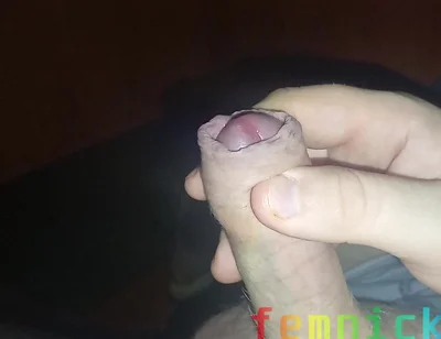 Fat Dude Jerks off His Veiny Cock and Cums