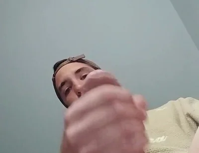 Young Guy Jerks off His Big Cock and Cums