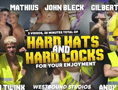 Hard Hats & Hard Cocks - 3 Hot Twink Builder & Plumber Scenes - John Bleck, Mateo Twink, Andy Scott, Gilbert Moon & Mathius
