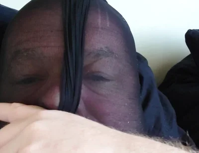 Carmen Nylonjunge Makes Grims in Nylon Mask