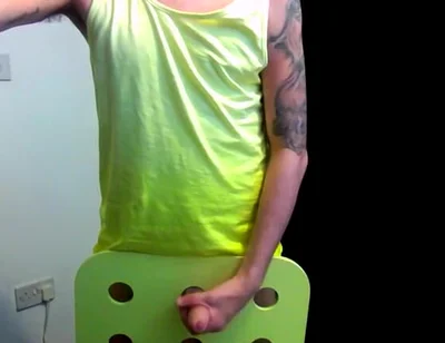 Inked Twink Boy Adam Wanks One Out