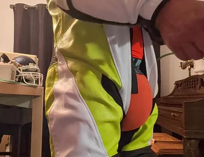In Leather Motogp Suit After Gym