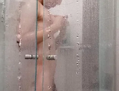 Big Dick Ducha Gym Hairy Bush Jerking off Cum in Mirror