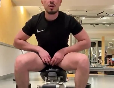 Gym Public Jerk off and Training
