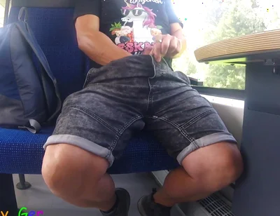 A Unicorn Fan Got Horny on the Moving Train and Started Taking the Risk of Jerking off His Cock with Bulging Balls.
