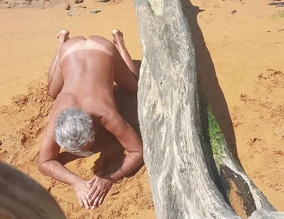 Ladysilva on the Beach Naked Showing off Her Tanned Sexy Ass
