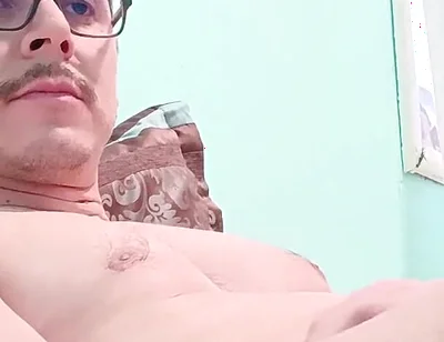 Handsome Nerd Jerks off and Cums Thic Milk