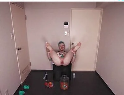 Rose Bud And Axel Abysse - Deviant Jock Stuffs Huge Amount Of Food In His Prolapsed Asshole