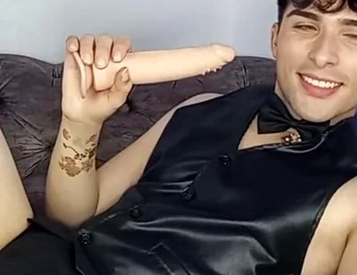 Smoking Fetish Sexy Boy Smoking a Cigarley While Sucking Dildo!