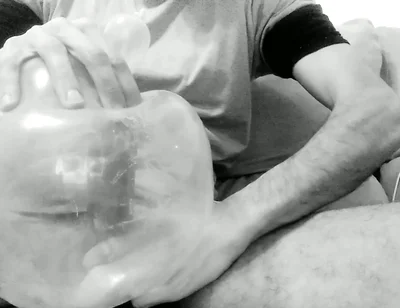 Strong Vintage Fucking of a Condom That I Previously Inserted in My Virgin Ass