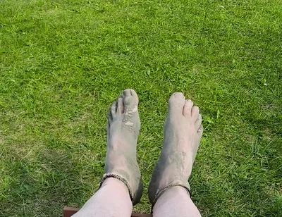 Barefoot Waiting for the Tide on the Beach